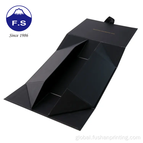 Color Box Packaging Printed Luxury Black Matte Folding Cardboard Wine Box Supplier